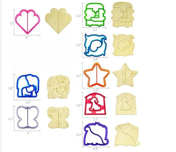 Verschiedene Kunststoff Sandwich Ausstecher Brot&Toast